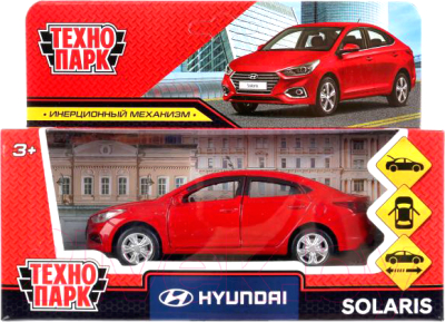 Автомобиль игрушечный Технопарк Hyundai Solaris / SOLARIS2-12-RD