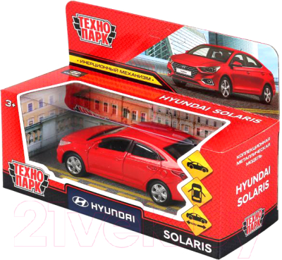Автомобиль игрушечный Технопарк Hyundai Solaris / SOLARIS2-12-RD