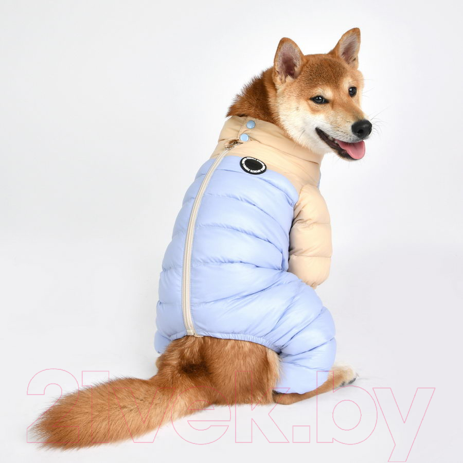 Комбинезон для животных Puppia Ultra Light Pastel / PAUD-JP1675-BE-S (бежевый/голубой) — фото 3