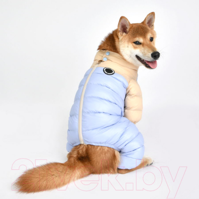 Комбинезон для животных Puppia Ultra Light Pastel / PAUD-JP1675-BE-L (бежевый/голубой)