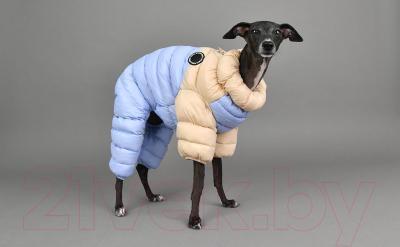 Комбинезон для животных Puppia Ultra Light Pastel / PAUD-JP1675-BE-L (бежевый/голубой)