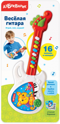 Музыкальная игрушка Азбукварик Веселая гитара / AZ-2576В (красный)