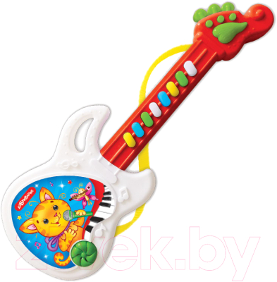 Музыкальная игрушка Азбукварик Веселая гитара / AZ-2576В (красный)