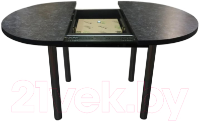 Обеденный стол Solt 110х100-38 (костило темный/ноги круглые черные)