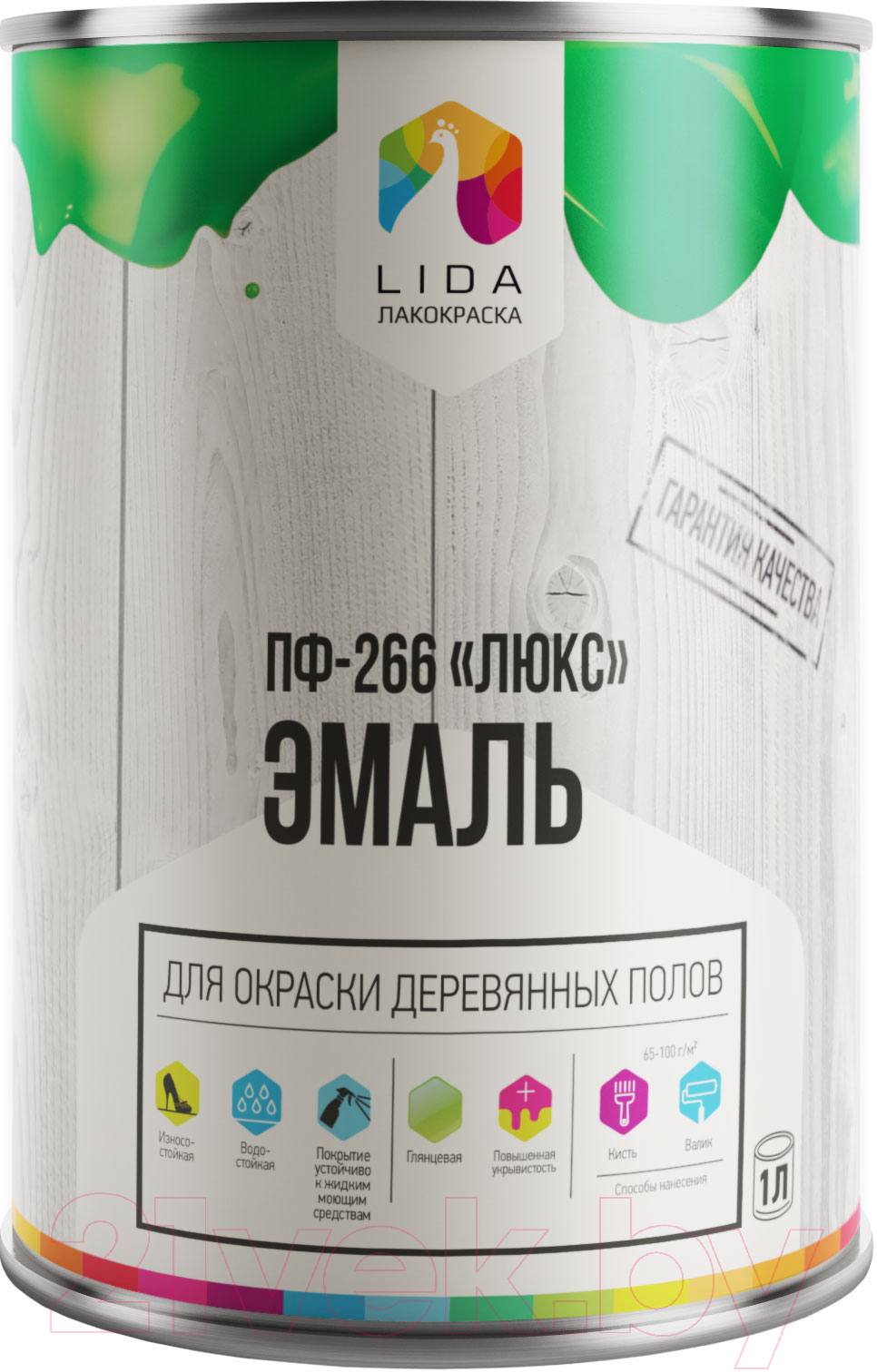 Эмаль Lida ПФ-266 Люкс RAL 8001 (900г, дуб)