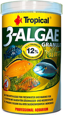 Корм для рыб TROPICAL 3-Algae Granulat / 60523 (100мл)