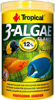 Корм для рыб TROPICAL 3-Algae Flakes / 77163 (100мл)