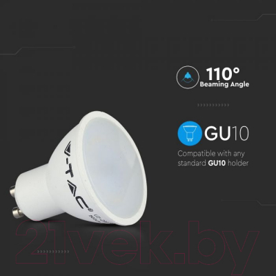 Лампа V-TAC 5 ВТ 320LM GU10 3000К SKU-1685