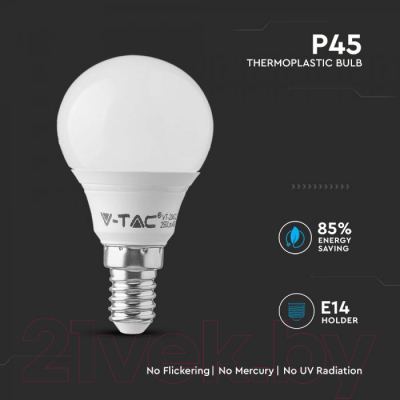 Лампа V-TAC 4.5 ВТ 470LM P45 Е14 3000К A++ SKU-264