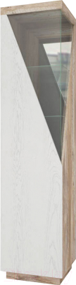 Шкаф-пенал с витриной Мебель-КМК Лайт 0551.6 левый (дуб юккон/дуб полярный)