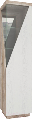 Шкаф-пенал с витриной Мебель-КМК Лайт правый 0551.7 (дуб юккон/дуб полярный)