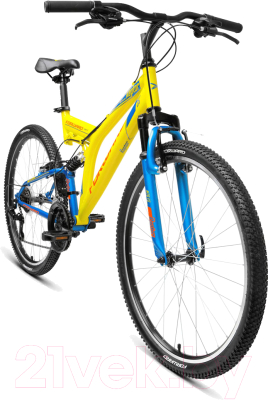 Велосипед Forward Raptor 26 1.0 2018 / RBKW8SN6H012 (18, желтый/синий)