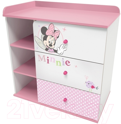 Комод пеленальный Polini Kids Disney baby 5090 Минни Маус-Фея (белый/розовый)