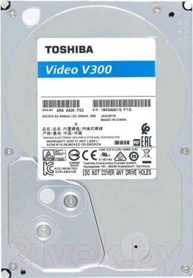 Жесткий диск Toshiba Sata-III 1TB V300 (HDWU110UZSVA)