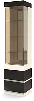 Шкаф-пенал с витриной Мебель-КМК Хилтон 0651.18 левый (капучино светлый/мокко глянец) - 