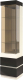Шкаф-пенал с витриной Мебель-КМК Хилтон 0651.17 правый (капучино светлый/мокко глянец) - 