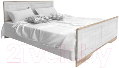 Двуспальная кровать Мебель-КМК 1600 Марсела 0648.10 (дуб юккон/дуб полярный)