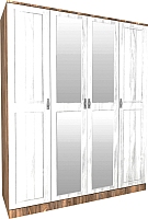 Шкаф-пенал с витриной Мебель-КМК Марсела 4Д 0648.11 (дуб юккон/дуб полярный) - 