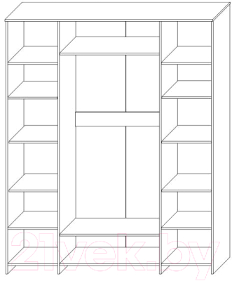 Шкаф-пенал с витриной Мебель-КМК Марсела 4Д 0648.11 (дуб юккон/дуб полярный)
