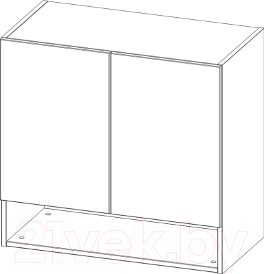 Шкаф навесной 3Dom Фореста РС161 (дуб аутентик серый/голубой)