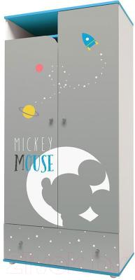 Шкаф Polini Kids Disney baby Микки Маус двухсекционный (белый/серый)