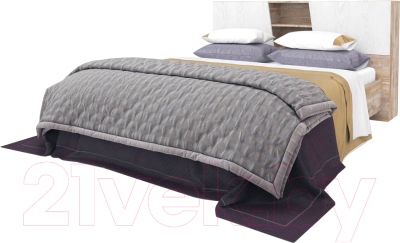 Двуспальная кровать Мебель-КМК 1600 Лайт 0551.11 (дуб юккон/дуб полярный)
