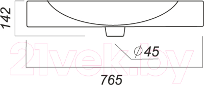 Умывальник Sanita Luxe Infinity 76 INF76SLWB01KR (с полотенцедержателем)