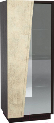 Шкаф-пенал с витриной Мебель-КМК Нирвана 0555.4 левый (дуб кентерберри т./камень серый)