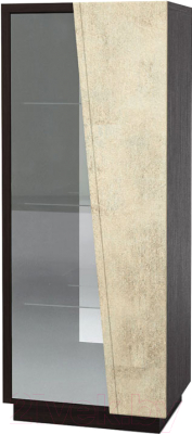 Шкаф с витриной Мебель-КМК Нирвана 0555.5 правый (дуб кентерберри т./камень серый)