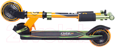 Самокат городской Ridex Rebel 125мм (оранжевый/зеленый)