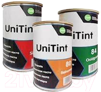 Колеровочная краска Alpina UniTint Abtoenpaste 97 Lasurgelb (1л, прозрачный желтый) — фото 2