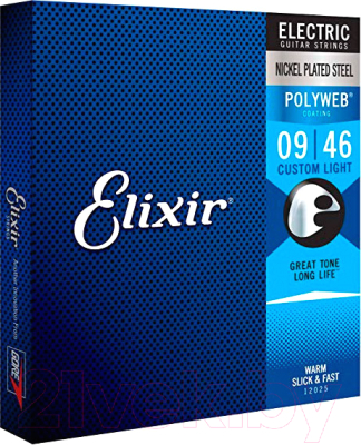 

Струны для электрогитары Elixir Strings, Custom Light 12025 Polyweb 9-46