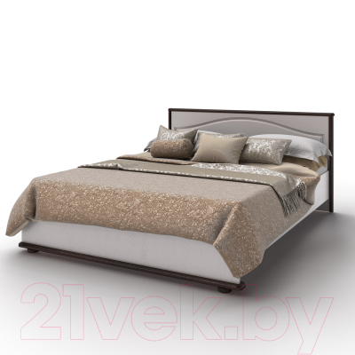 Полуторная кровать Мебель-КМК 1200 Сицилия 0852.17 (белый/дуб портовый/дуб полярный)