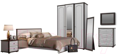 Односпальная кровать Мебель-КМК 800 Сицилия 0852.25 (белый/дуб портовый/дуб полярный)