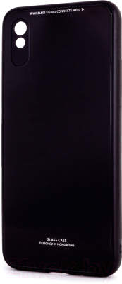 Чехол-накладка Case Glassy для Redmi 9А (черный)