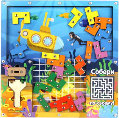 

Развивающая игрушка WoodLand Toys, Подводный мир. Головоломка. Тетрис магнитный / 065303