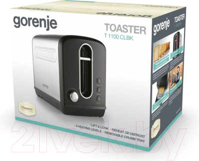 Изображение товара Тостер Gorenje T1100CLBK
