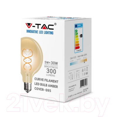 Лампа V-TAC 5Вт 300LM G95 Е27 2200K / SKU-7217