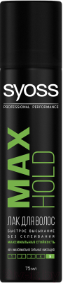Лак для укладки волос Syoss Max Hold Salon Control- System максимально сильная фиксация (75мл)