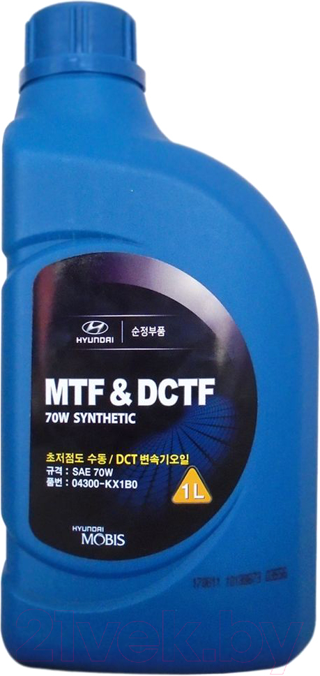 Трансмиссионное масло Hyundai/KIA MTF&DCTF 70W / 04300KX1B0