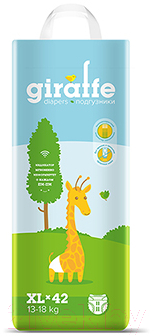 Подгузники детские Lovular Giraffe XL 13-18кг / 429196 (42шт)