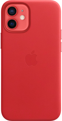 Чехол-накладка Apple Leather Case With MagSafe для iPhone 12 Mini Product Red / MHK73