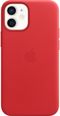 Чехол-накладка Apple Leather Case With MagSafe для iPhone 12 Mini Product Red / MHK73
