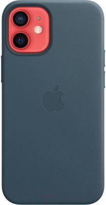 Чехол-накладка Apple Leather Case With MagSafe для iPhone 12 Mini Baltic Blue / MHK83