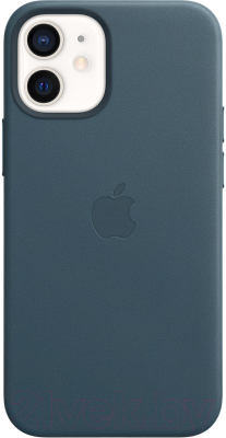 Чехол-накладка Apple Leather Case With MagSafe для iPhone 12 Mini Baltic Blue / MHK83