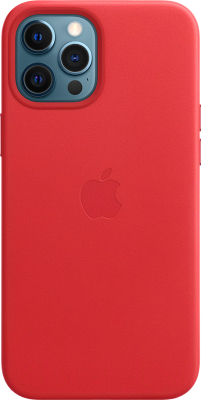 Чехол-накладка Apple Leather Case With MagSafe для iPhone 12 ProMax Product Red/MHKJ3