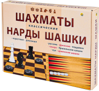 Набор настольных игр РЫЖИЙ КОТ Шахматы, шашки, нарды / ИН-0296 - 