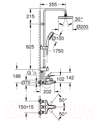 

Душевая система GROHE, Tempesta 26305001