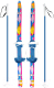 Комплект беговых лыж Цикл Быстрики Коты с креплением и палками (90/90см) - 
