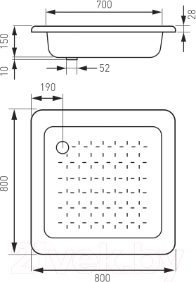 Душевой поддон Ferro FBSS2 80x80x16